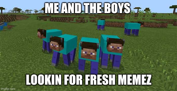 0_0 | ME AND THE BOYS; LOOKIN FOR FRESH MEMEZ | image tagged in me and the boys,memes | made w/ Imgflip meme maker
