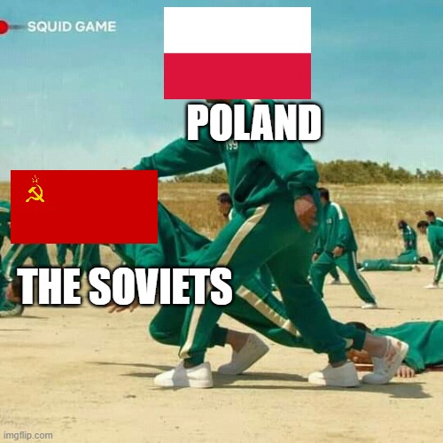 poland vs USSR | POLAND; THE SOVIETS | image tagged in squid game | made w/ Imgflip meme maker