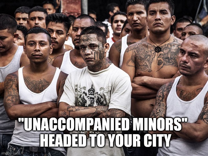 ms-13 dreamers daca | "UNACCOMPANIED MINORS" 
 HEADED TO YOUR CITY | image tagged in ms-13 dreamers daca | made w/ Imgflip meme maker