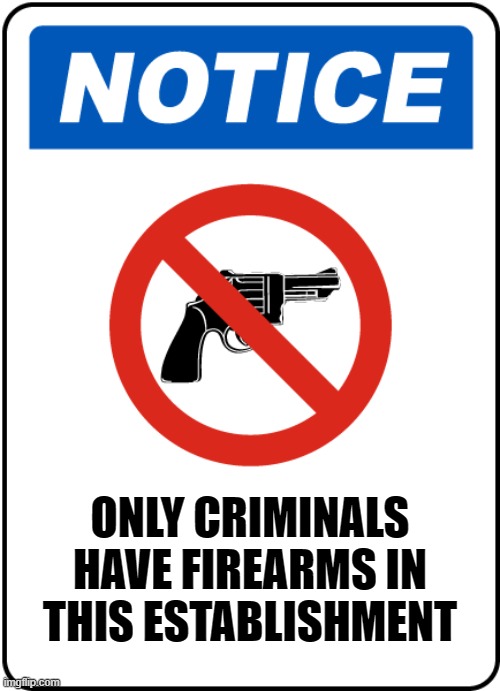 2A | ONLY CRIMINALS HAVE FIREARMS IN THIS ESTABLISHMENT | image tagged in 2nd amendment | made w/ Imgflip meme maker