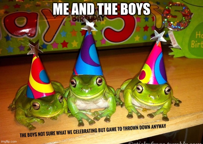  ME AND THE BOYS | image tagged in frog week | made w/ Imgflip meme maker