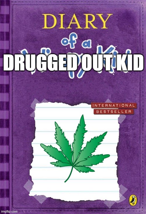 Diary of a Wimpy Kid Cover Template | DRUGGED OUT KID | image tagged in diary of a wimpy kid cover template | made w/ Imgflip meme maker