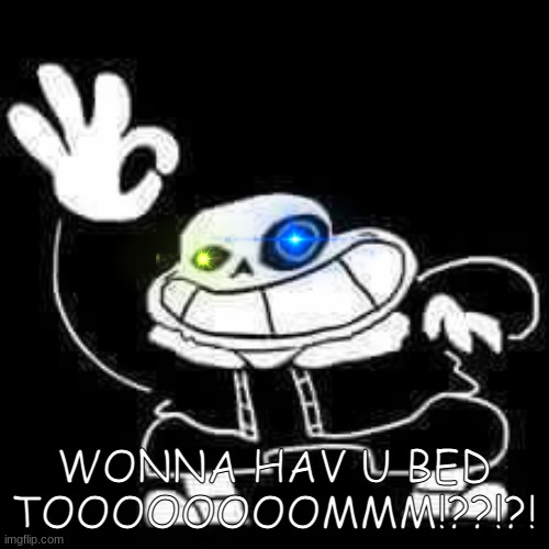SANS UNDERPANTS | WONNA HAV U BED TOOOOOOOOMMM!??!?! | image tagged in sans underpants | made w/ Imgflip meme maker
