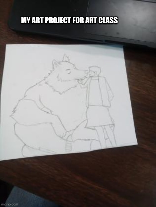 Scottish Werewolf Boyfriend |  MY ART PROJECT FOR ART CLASS | image tagged in art,furry,werewolf,gay,lgbtq stream account profile | made w/ Imgflip meme maker