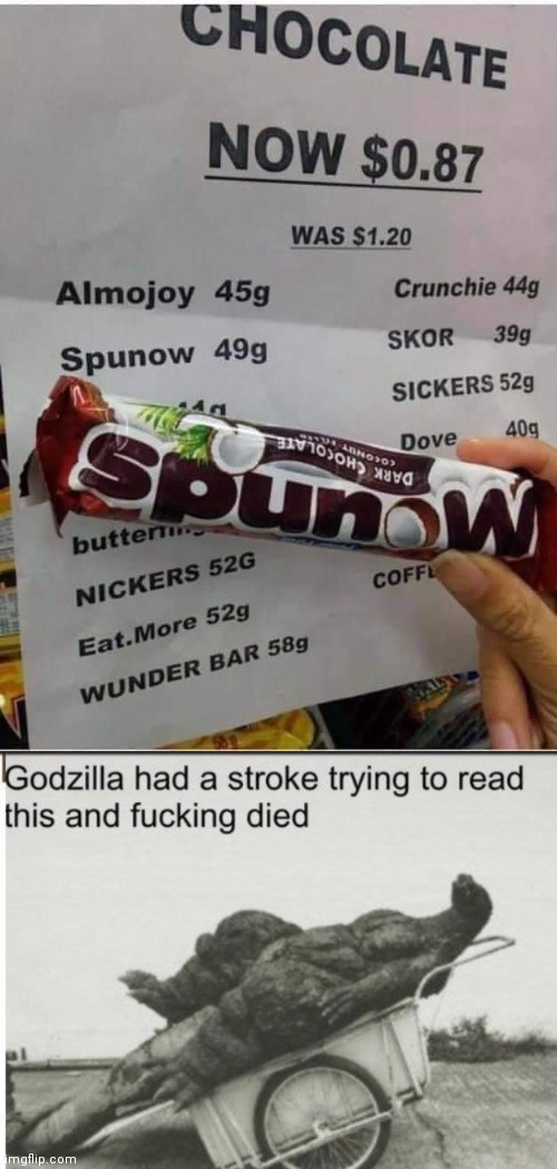 Spunow | image tagged in godzilla,stroke,funny,funny memes,funny meme,brimmuthafukinstone | made w/ Imgflip meme maker