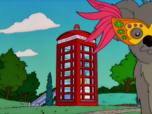 Simpsons Red Telephone Booth. Blank Meme Template