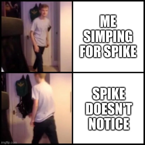 Tommyinnit Drake Hotline Bling | ME SIMPING FOR SPIKE; SPIKE DOESN'T NOTICE | image tagged in tommyinnit drake hotline bling | made w/ Imgflip meme maker