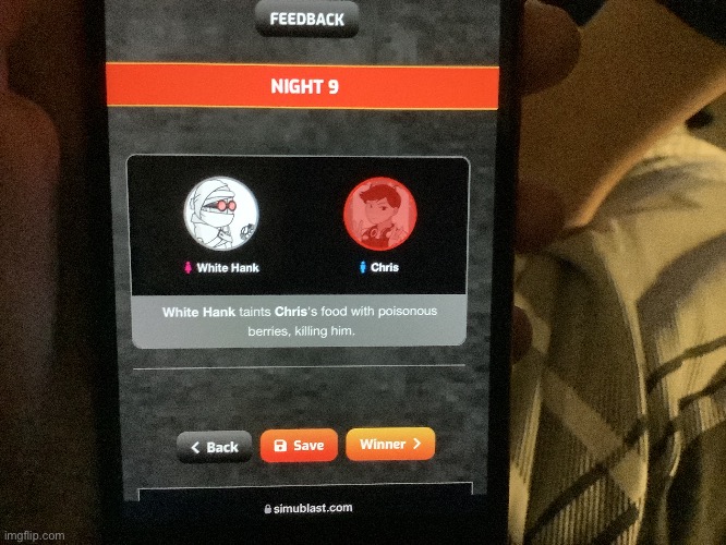 False alarm! I guess Chris had a totem or something, so I’m saying blizzy wins | made w/ Imgflip meme maker