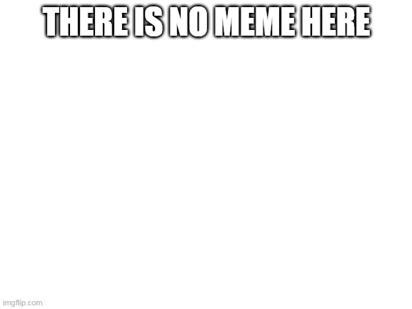 Blank White Template | THERE IS NO MEME HERE | image tagged in never gonna give you up,never gonna let you down,never gonna run around and desert you,never gonna make you cry | made w/ Imgflip meme maker