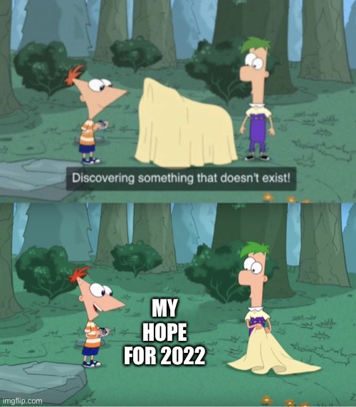 Hey! | MY HOPE FOR 2022 | image tagged in discovering something that doesn t exist | made w/ Imgflip meme maker