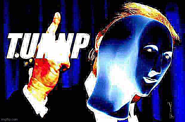 Meme man Turnp deep-fried | image tagged in meme man turnp deep-fried | made w/ Imgflip meme maker