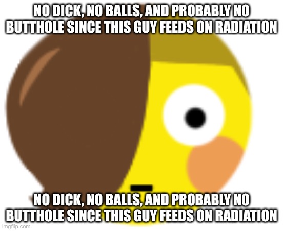 :Ceraflushed: | NO DICK, NO BALLS, AND PROBABLY NO BUTTHOLE SINCE THIS GUY FEEDS ON RADIATION; NO DICK, NO BALLS, AND PROBABLY NO BUTTHOLE SINCE THIS GUY FEEDS ON RADIATION | image tagged in ceraflushed | made w/ Imgflip meme maker