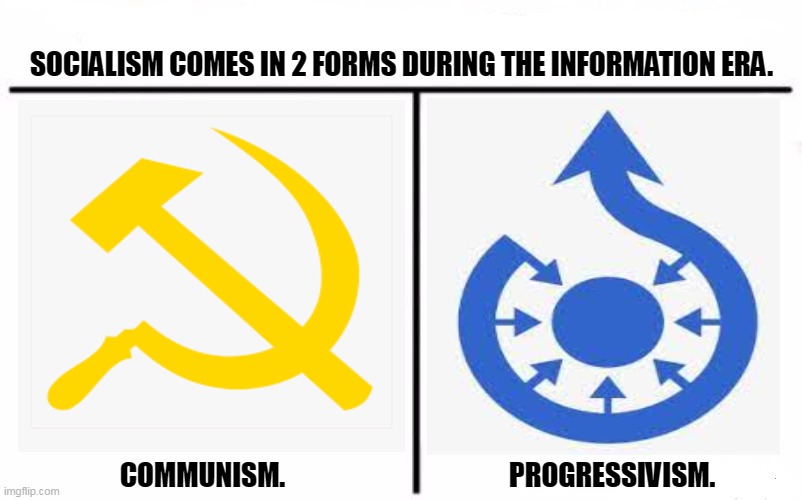Who Would Win Blank | SOCIALISM COMES IN 2 FORMS DURING THE INFORMATION ERA. COMMUNISM.                                         PROGRESSIVISM. | image tagged in memes,modern,socialism | made w/ Imgflip meme maker