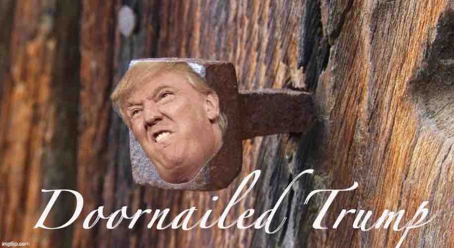 Doornailed Trump | image tagged in doornailed trump | made w/ Imgflip meme maker