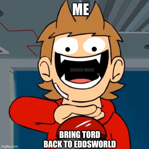 Tord | ME; CURSED IMAGE; BRING TORD BACK TO EDDSWORLD | image tagged in tordbutton,eddsworld,fun | made w/ Imgflip meme maker