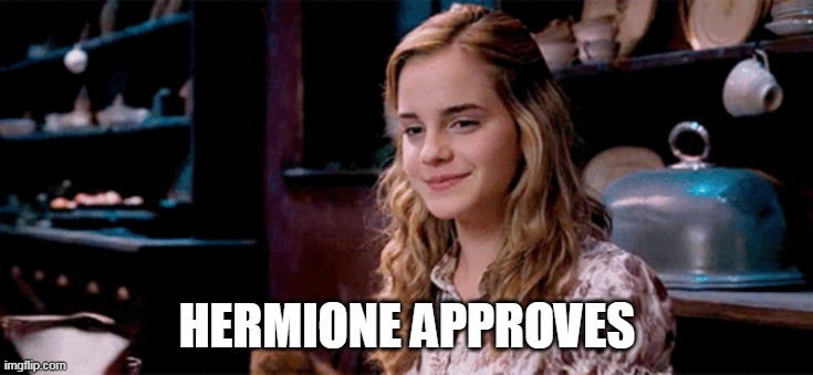 HERMIONE APPROVES | made w/ Imgflip meme maker