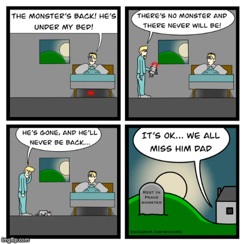 Monster under bed died :( | made w/ Imgflip meme maker