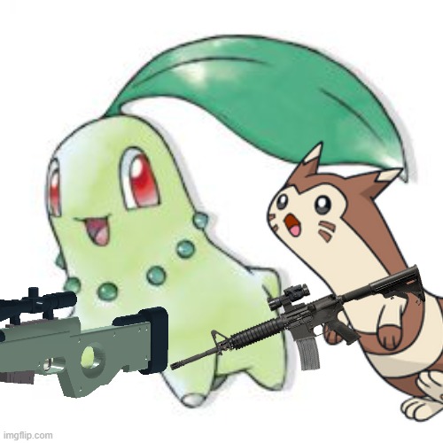 Furret and Chikorita! | image tagged in furret and chikorita | made w/ Imgflip meme maker