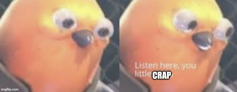Now listen here you little $@#% | CRAP | image tagged in now listen here you little | made w/ Imgflip meme maker
