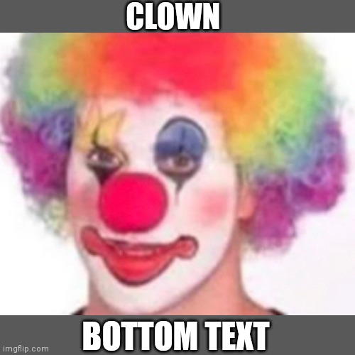 CLOWN; BOTTOM TEXT | made w/ Imgflip meme maker