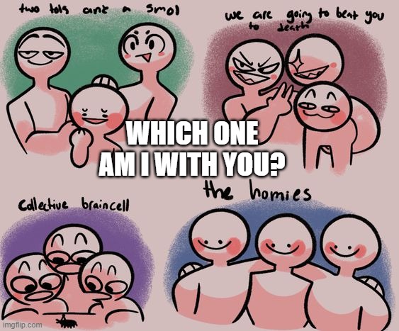 WHICH ONE AM I WITH YOU? | made w/ Imgflip meme maker