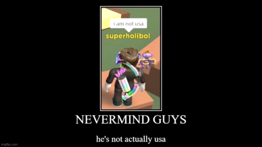 He’s not USA…sorry guys. | image tagged in roblox meme | made w/ Imgflip meme maker