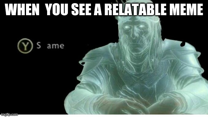 Same | WHEN  YOU SEE A RELATABLE MEME | image tagged in same | made w/ Imgflip meme maker