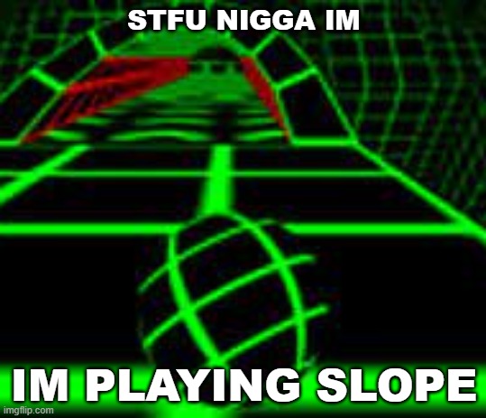 STFU IM PLAYING SLOPE | STFU NIGGA IM; IM PLAYING SLOPE | image tagged in slope,video games,stfu,response | made w/ Imgflip meme maker