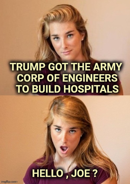 When you see it | TRUMP GOT THE ARMY 
CORP OF ENGINEERS TO BUILD HOSPITALS HELLO , JOE ? | image tagged in when you see it | made w/ Imgflip meme maker