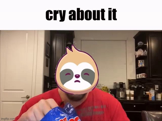 High Quality Sloth cry about it Blank Meme Template