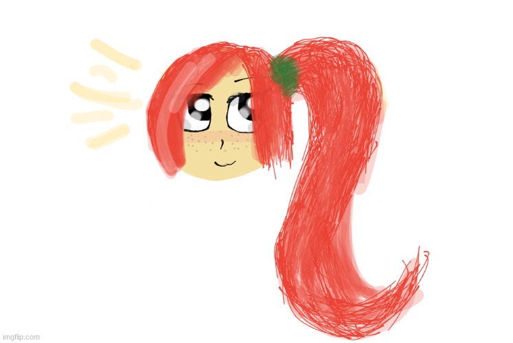 image tagged in red hair girl,drawing,art,random,cute | made w/ Imgflip meme maker