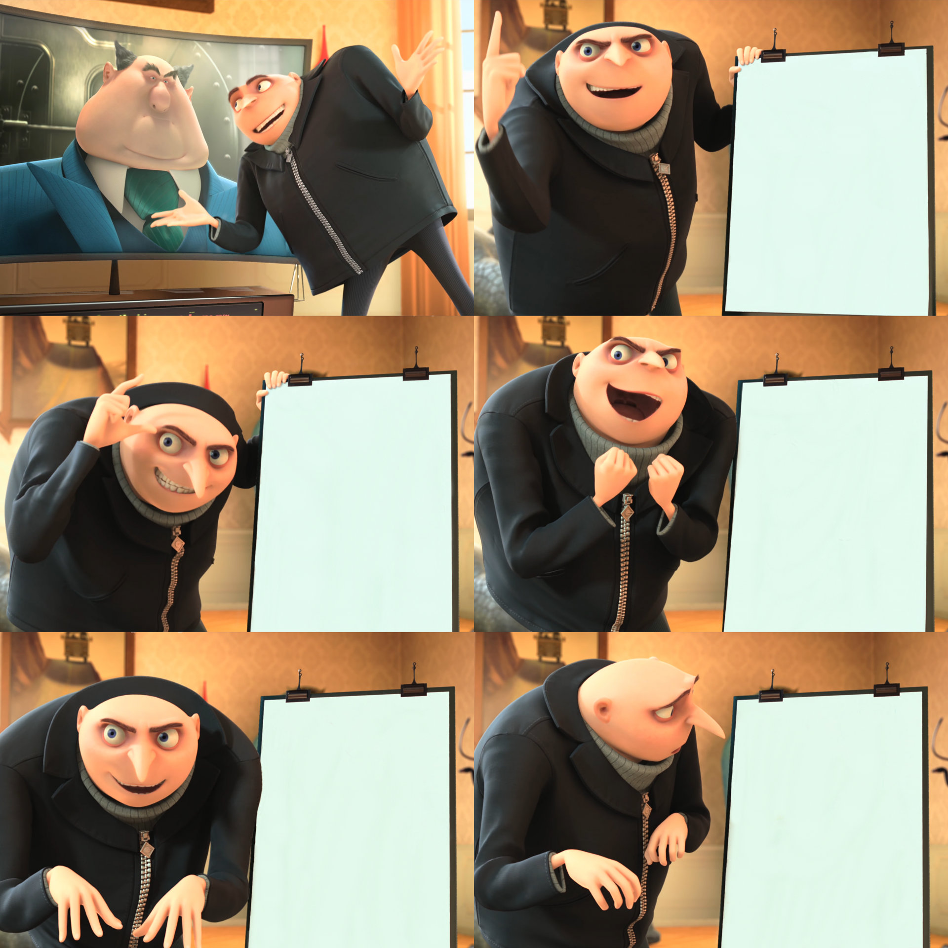 High Quality Gru's Plan Extended in UHD Blank Meme Template