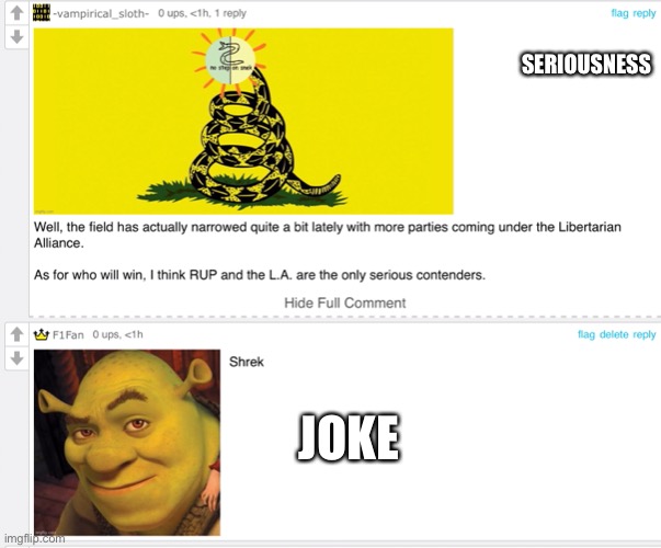 SERIOUSNESS; JOKE | made w/ Imgflip meme maker