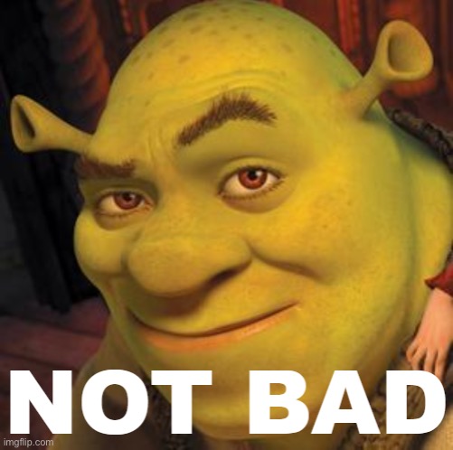 Shrek not bad | image tagged in shrek not bad | made w/ Imgflip meme maker