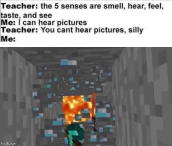 U can hear pictures | image tagged in minecraft,death,you cant hear pictures | made w/ Imgflip meme maker