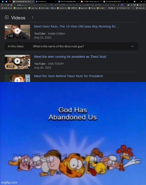 why???!! | image tagged in garfield god has abandoned us | made w/ Imgflip meme maker