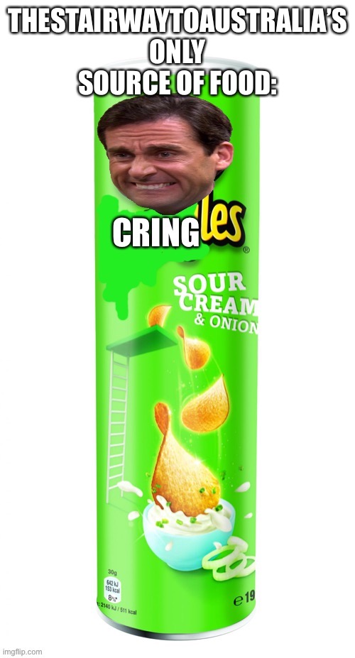 E | THESTAIRWAYTOAUSTRALIA’S ONLY SOURCE OF FOOD: | image tagged in cringe | made w/ Imgflip meme maker