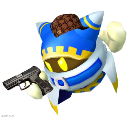 Magolor with a gun | image tagged in magolor with a gun | made w/ Imgflip meme maker