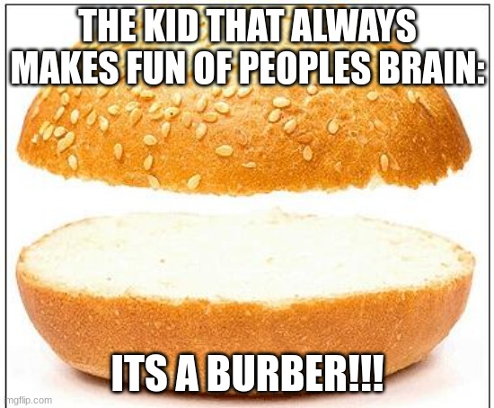 School be like: | THE KID THAT ALWAYS MAKES FUN OF PEOPLES BRAIN:; ITS A BURBER!!! | image tagged in idk | made w/ Imgflip meme maker