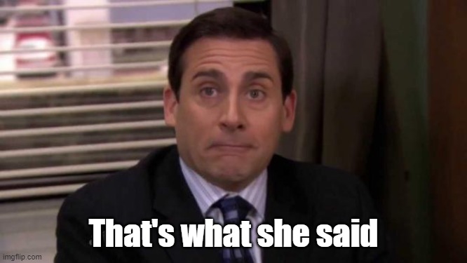 That's what she said | That's what she said | image tagged in that's what she said | made w/ Imgflip meme maker