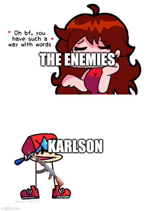 fnf |  THE ENEMIES; KARLSON | image tagged in fnf | made w/ Imgflip meme maker