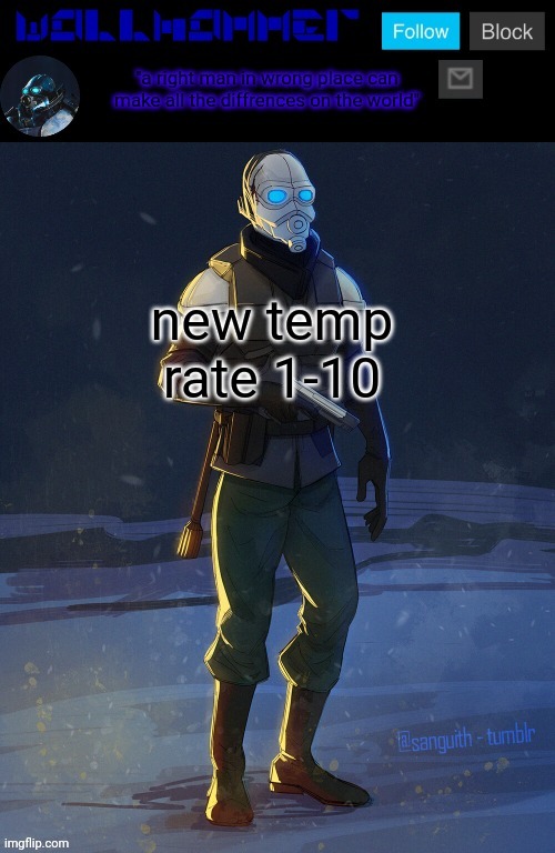 new temp rate 1-10 | image tagged in wallhammer temp | made w/ Imgflip meme maker