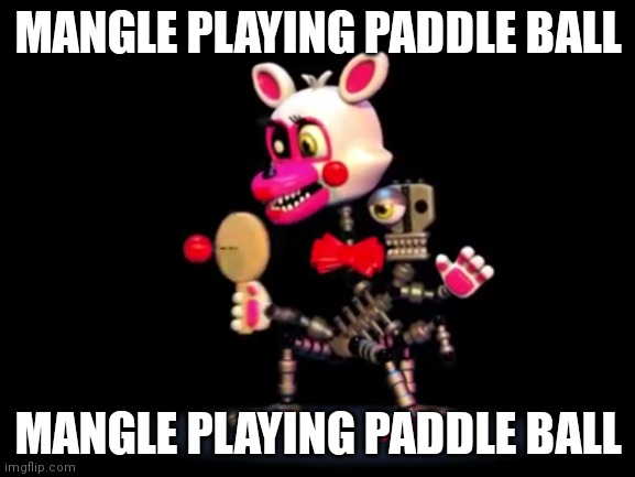 Mangle playing paddle ball | MANGLE PLAYING PADDLE BALL; MANGLE PLAYING PADDLE BALL | made w/ Imgflip meme maker