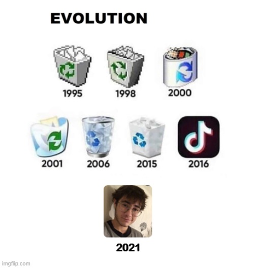 The trash keeps evolving | image tagged in peter fray witzer,woke,trash,memes,funny,oberlin college student | made w/ Imgflip meme maker