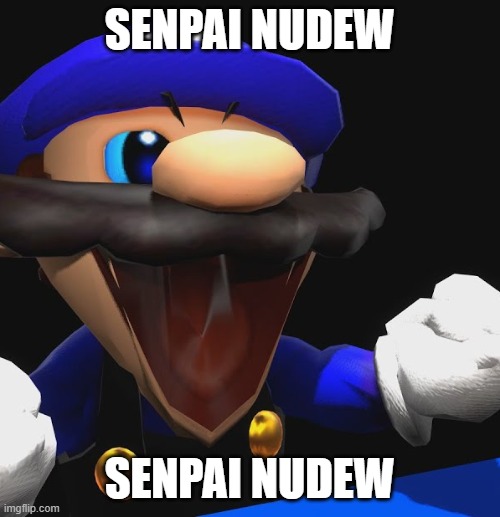 SMG3 Happi | SENPAI NUDEW SENPAI NUDEW | image tagged in smg3 happi | made w/ Imgflip meme maker
