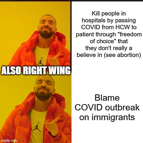 Kill people in hospitals by passing COVID from HCW to patient through "freedom of choice" that they don't really a believe in (see abortion) | made w/ Imgflip meme maker