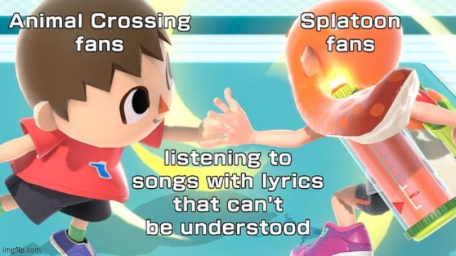 I found this meme on Pinterest and it had to be reposted for obvious reasons. | image tagged in splatoon,woomy,ngyes,veemo,oomi,animal_crossing | made w/ Imgflip meme maker