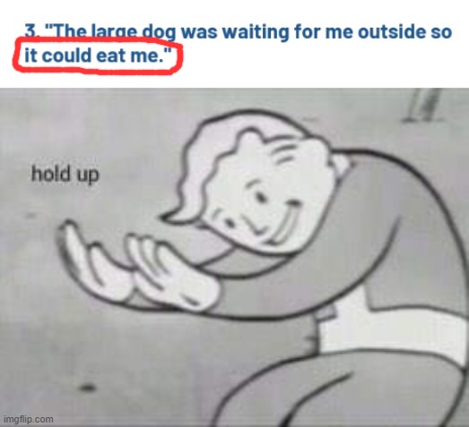 hold up | image tagged in fallout hold up,wrong,what | made w/ Imgflip meme maker