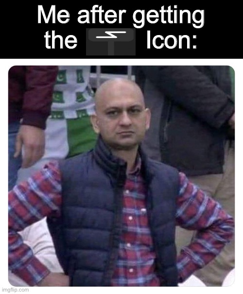 Dissatisfied Pak Fan | Me after getting the          Icon: | image tagged in dissatisfied pak fan | made w/ Imgflip meme maker