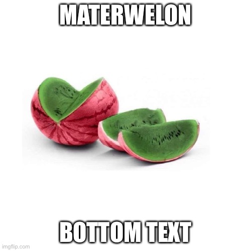 MATERWELON; BOTTOM TEXT | made w/ Imgflip meme maker